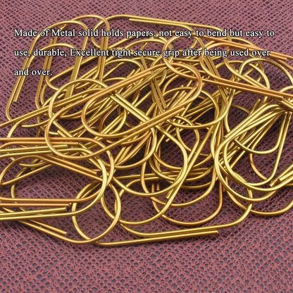 HAHIYO Paper Clips 2 inches (50mm) Length Gold Wide Paperclips Vinyl Coated Prevent Scratching Tearing The Pages Sturdy for Bookmark Organize Home Office School 30 Pack