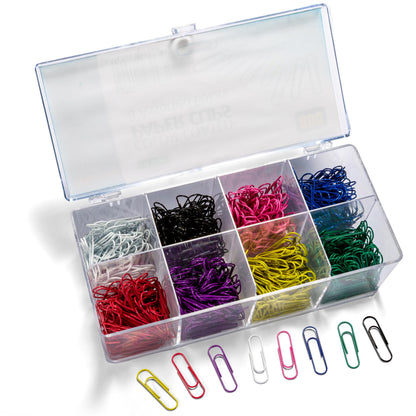Officemate PVC Free Color Coated Paper Clips, 450 Per Tub Office Paper Clamp (97229)