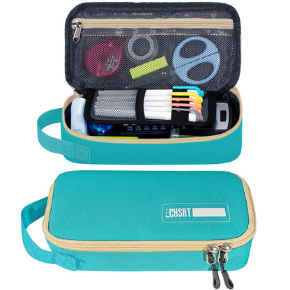 ECHSRT Large Pencil Case, Aesthetic Pen Pouch with Big Capacity, Minimalist Portable Stationery Bag with Handle for Office Organizer Aesthetic Pencil Cases