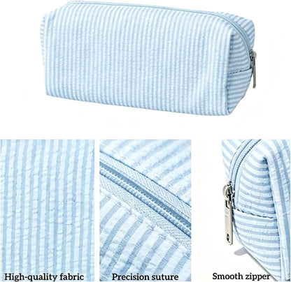 Pencil Case Aesthetic Pencil Pouch for Women Pencil Case Small (Striped blue)