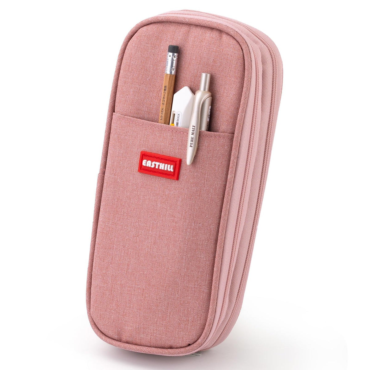EASTHILL Big Capacity Pencil Case Large Pencil Pouch Stationery Pen Bag for Teen Girls-Pink