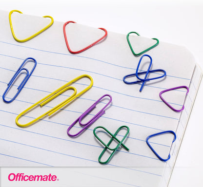 Officemate PVC Free Color Coated Paper Clips, 450 Per Tub Office Paper Clamp (97229)