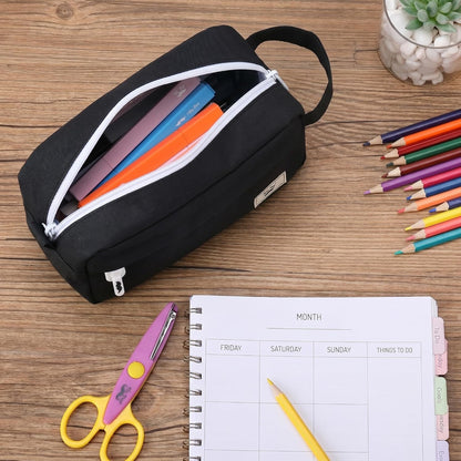 Mr. Pen- High Capacity Pencil Case, Large Pencil Pouch with 3 Compartments and 2 Pockets, Large Pencil Bag with Smooth Zipper, Cute Pencil Case Pouch Organizer, School Supplies for Teens