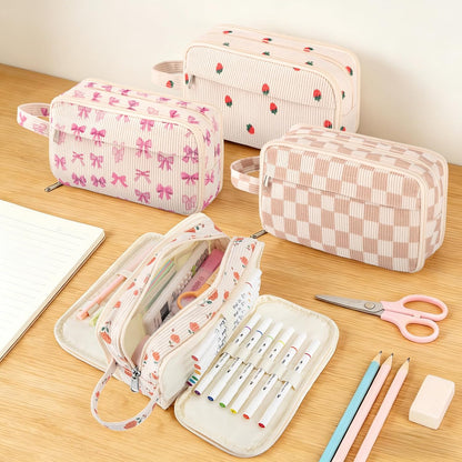 Cute Big Pencil Case Pouch Bag Strawberry for Teen Girls Boy Gift