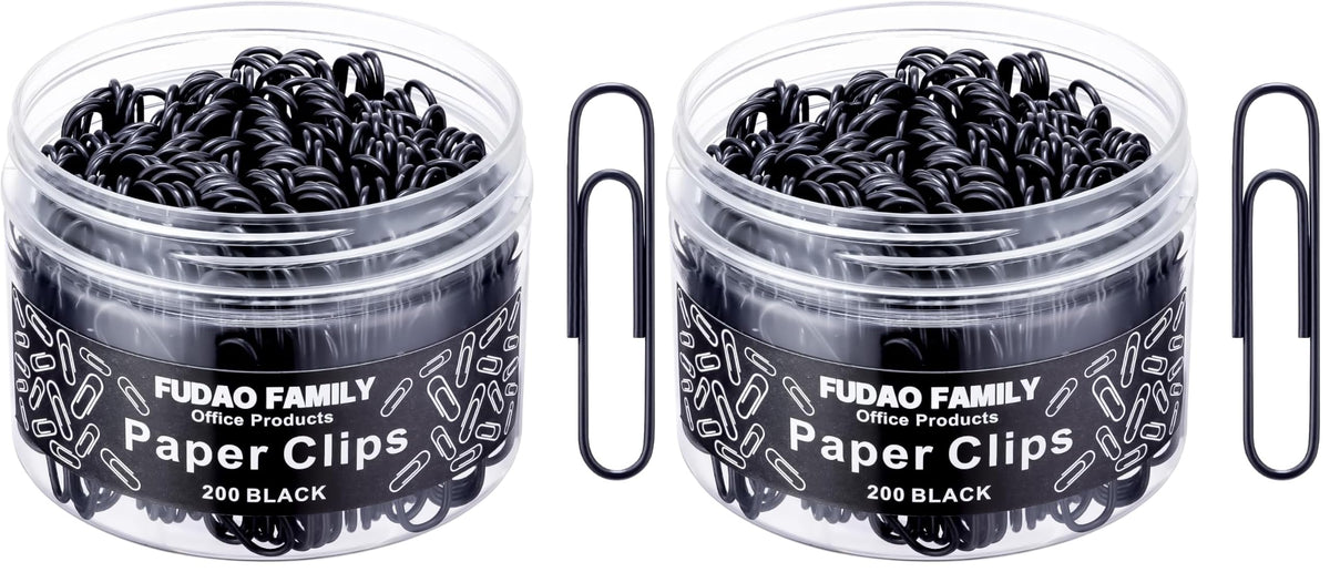 Large Paper Clips, 2 Inch Black Paper Clip, 200 pcs Jumbo Paperclips