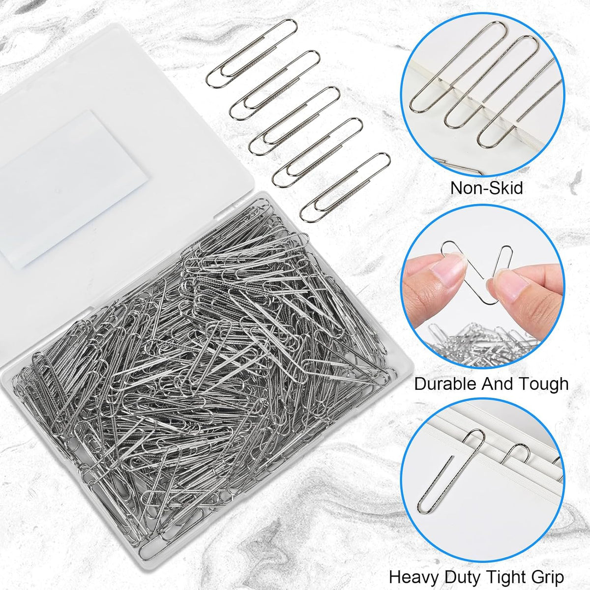Large Paper Clips Non-Skid,2' Jumbo PaperClips,300 Pcs Metal Paper Clips.