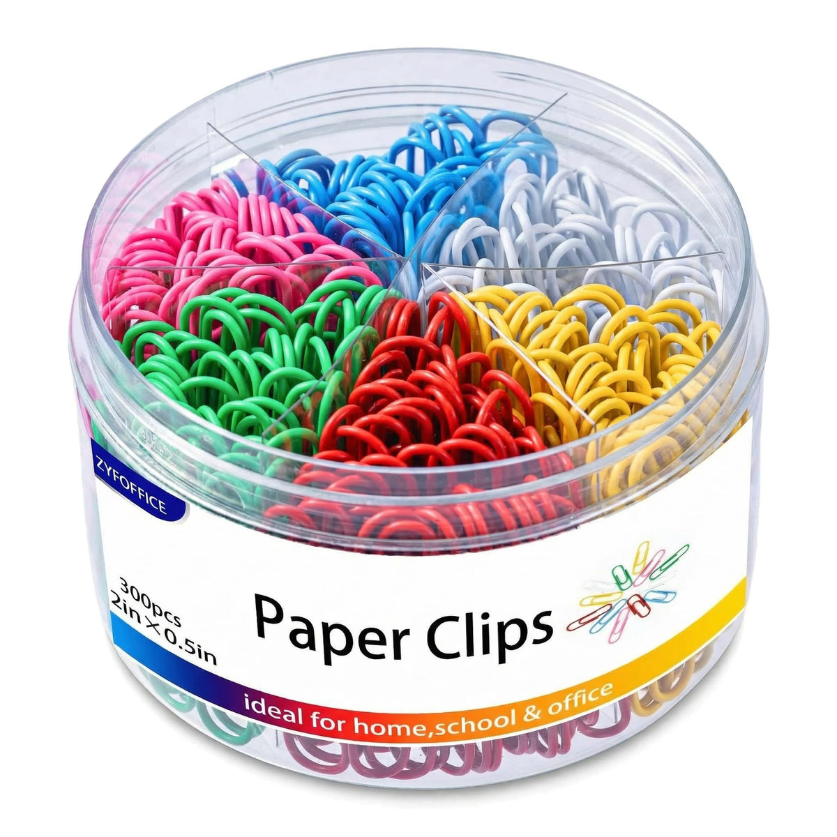 Colored Jumbo Paper Clips, 2 Inch (50mm), 300PCS