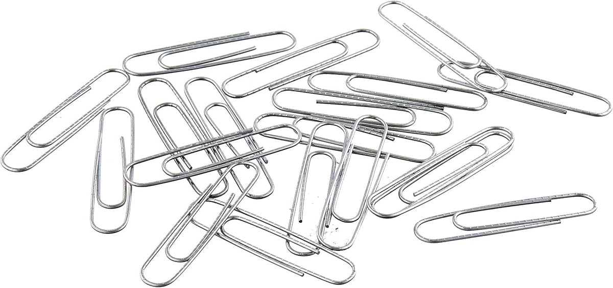 Amazon Basics Jumbo Size Office Paper Clips, Non-Skid, Silver, 1000 Count, 10 Packs of 100, A7072557