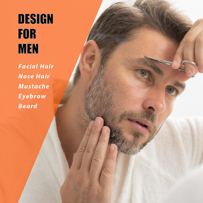 LePinko Facial Hair Small Grooming Scissors For Men Women, 2PCS Silver