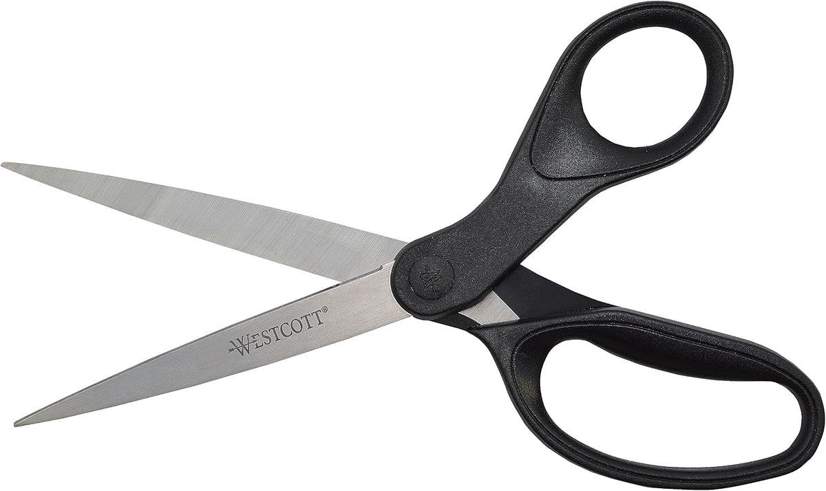 Westcott 16451 8-Inch KleenEarth Recycled Scissors For Office and Home, Black