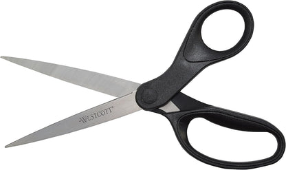 Westcott 16451 8-Inch KleenEarth Recycled Scissors For Office and Home, Black