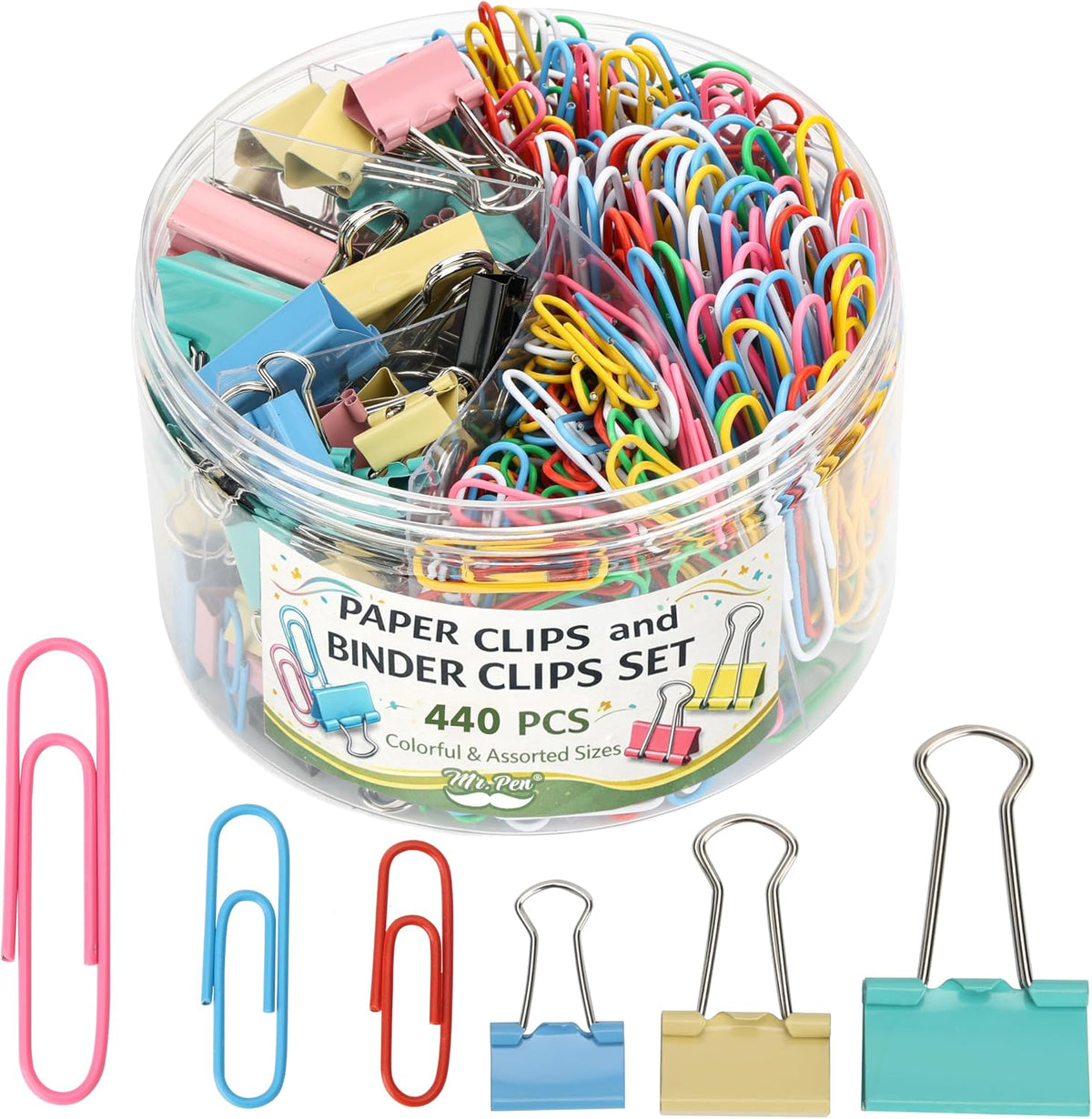 Mr. Pen- Paper Clips and Binder Clips Set, 440 pcs