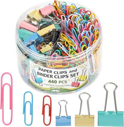 Mr. Pen- Paper Clips and Binder Clips Set, 440 pcs