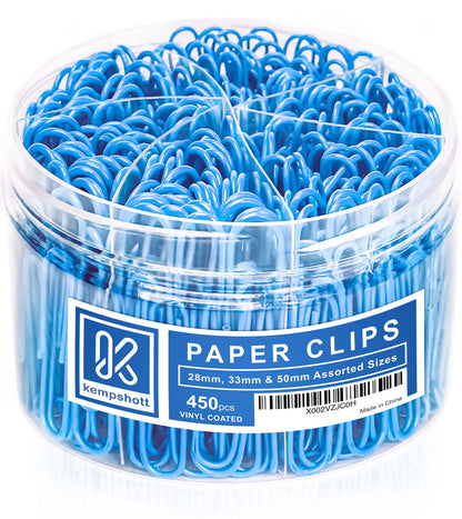 Kempshott 250 Large Paper Clips Smooth, Jumbo Paper Clips for Paperwork Ideal for Home, School and Office Use (Large, Silver)