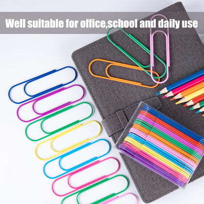 Timenu 4 Inch Jumbo Paper Clips, Large Colored Paper Clips, 40 Pack