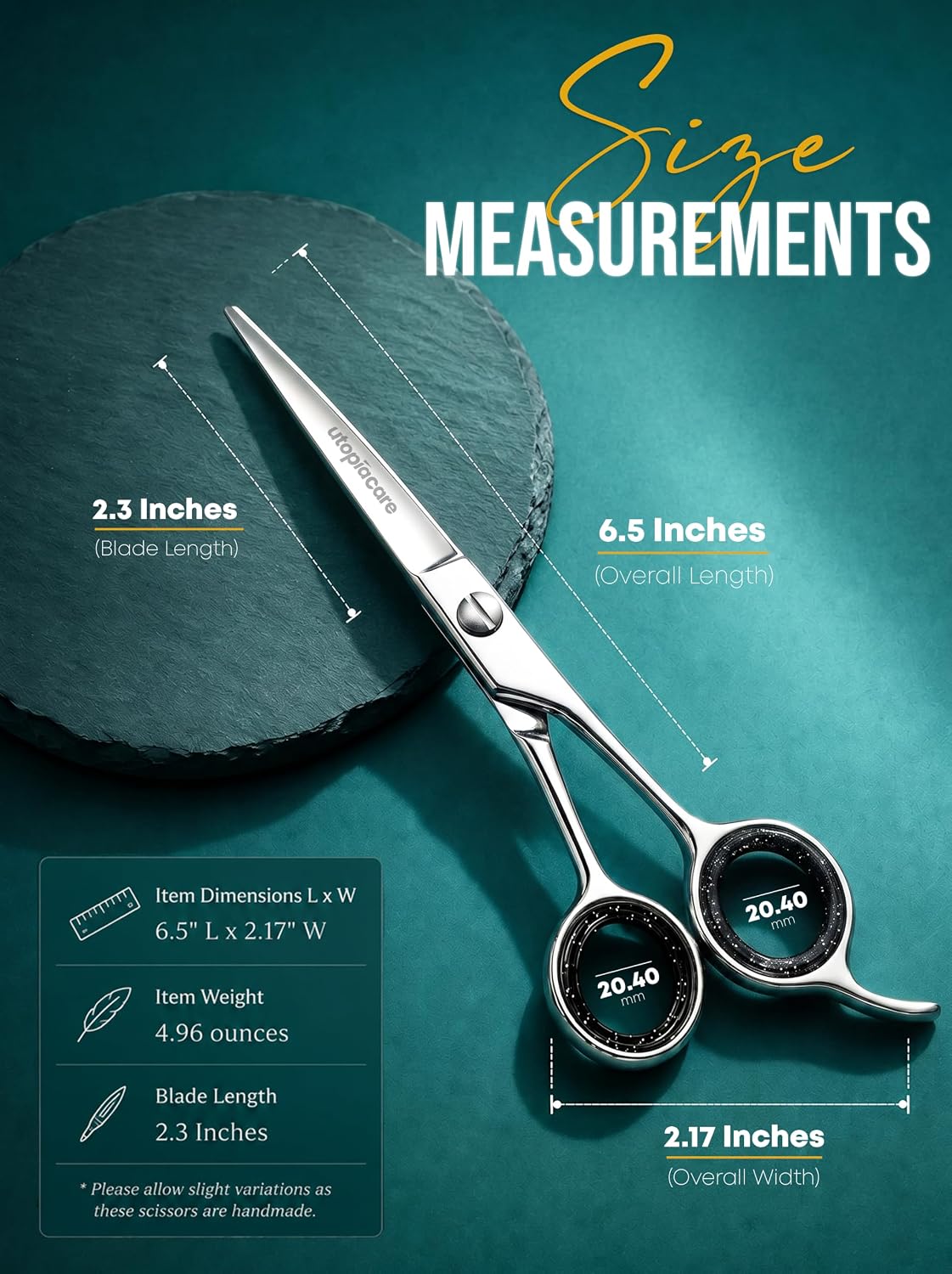 Utopia Care Hair Scissors Professional- 6.5inch Stainless Steel Hair Shears