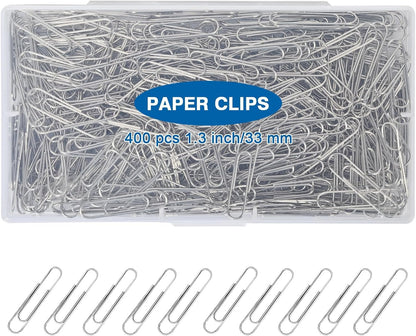 400 Pcs Medium Paper Clips,1.3 inch Metal Paper Clip for Office, School.