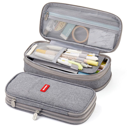 EASTHILL Big Capacity Pencil Pen Case Office College School Large Storage High Capacity Bag Pouch Holder Box Organizer Blue (Cyan)