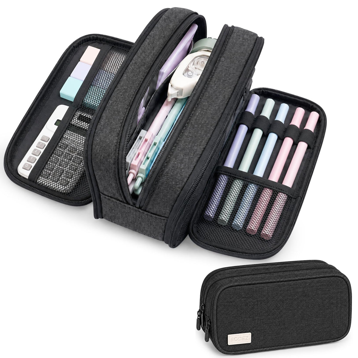 Sooez Large Capacity Pencil Case Pouch, Cute Pencil Pouch Pencil Bag