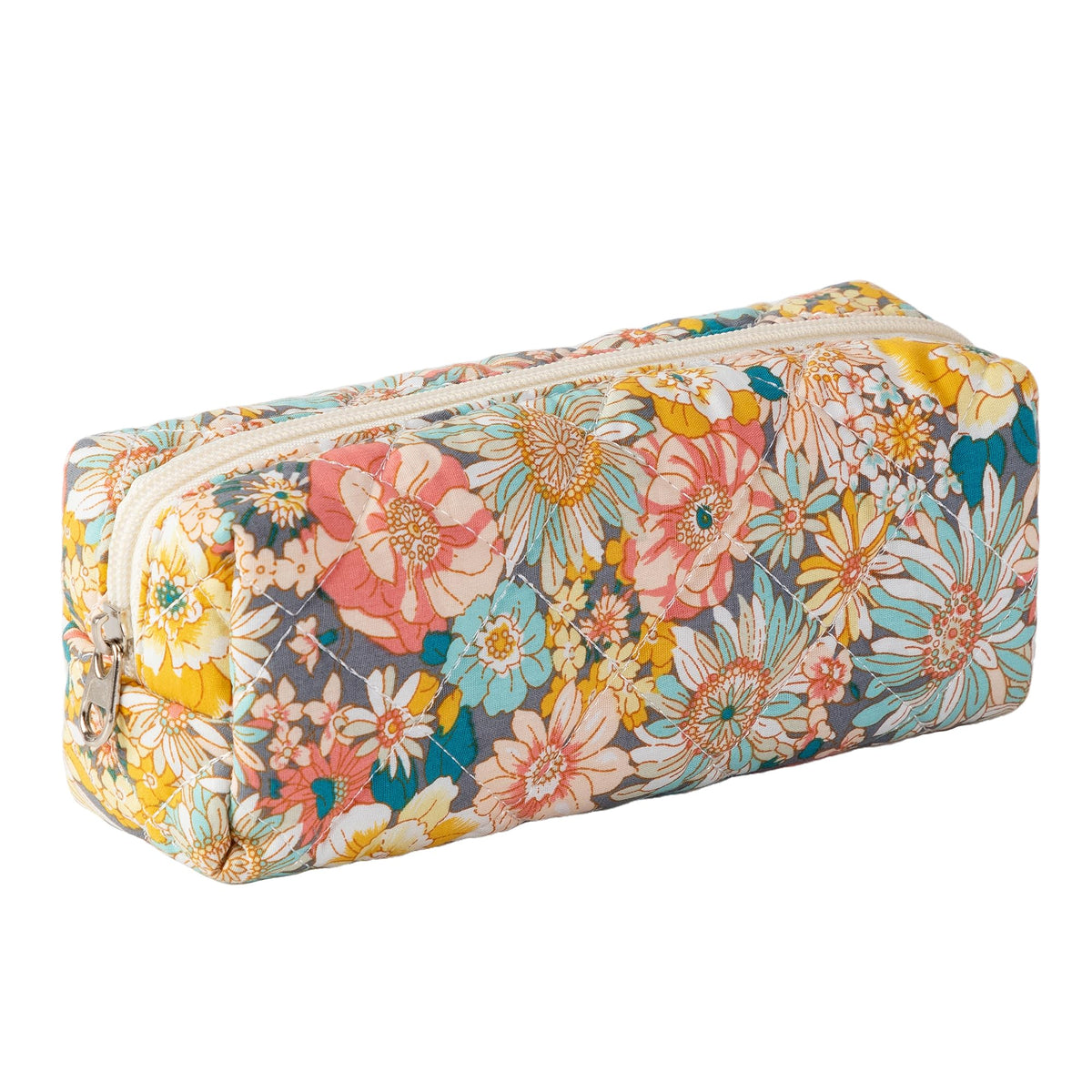 Pencil Case Office College School Storage Bag Pouch Holder Box Organizer Makeup Pouch Cosmetic Bag Aesthetic Cute Pen Case for Girls Boys Kids (Pink floral prints)