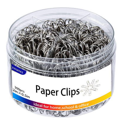 Colored Jumbo Paper Clips, 2 Inch (50mm), 300PCS