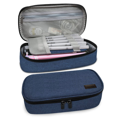 Gloppie Black Pencil Case Zipper Pencil Pouch Pen Bag Box Stationary Pouch