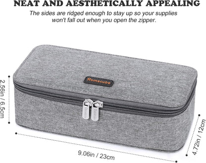 Homecube Pencil Case Capacious Pen Pencil Holder Box Makeup Pens Pouch Oxford Cloth Bag Large Storage Stationery Organizer with Zipper for School & Office - Gray