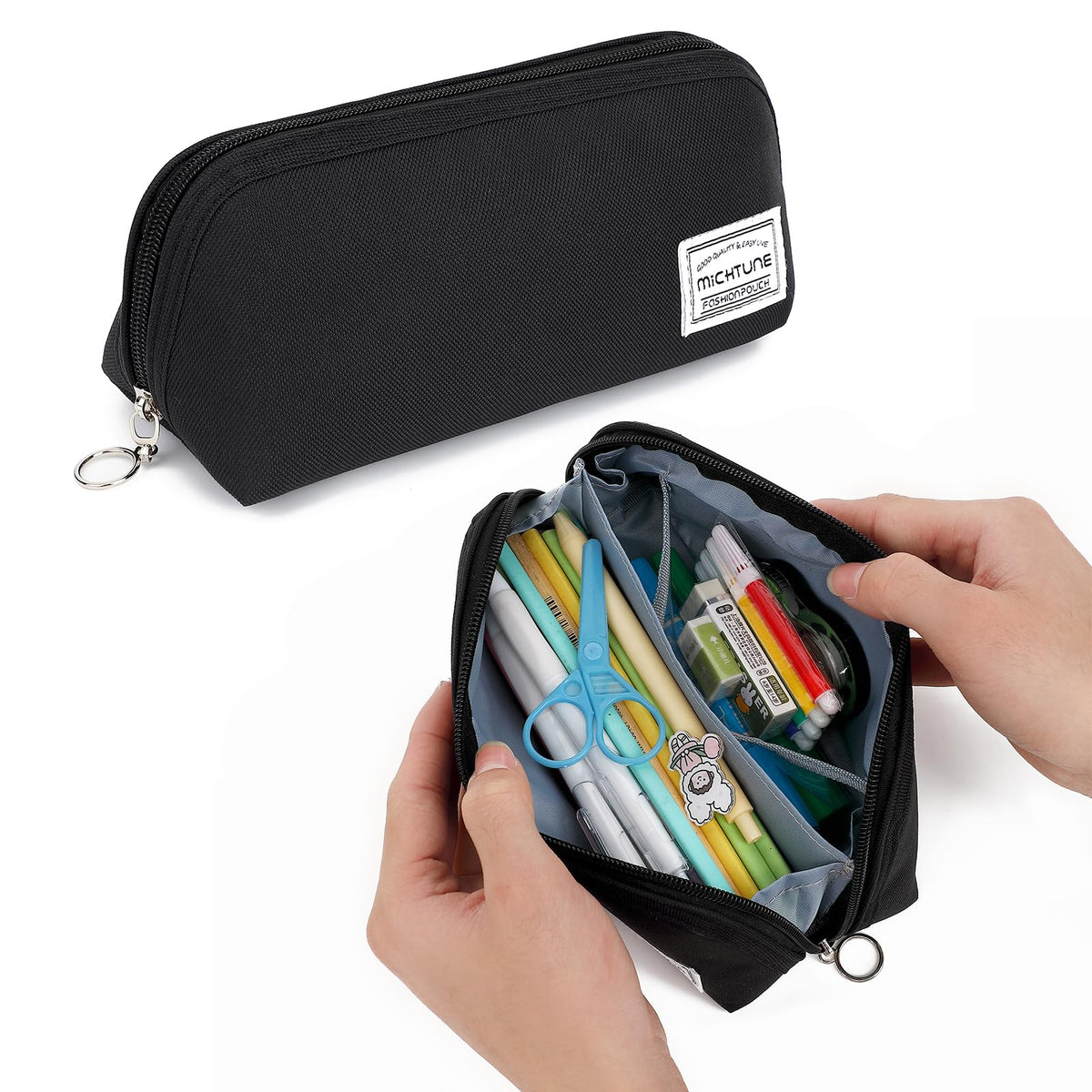 Pencil Case,Large Opening Pencil Pouch,Zipper Closure,Portable Stationery Organizer pencil bag,Office Travel Multi-Purpose Bag