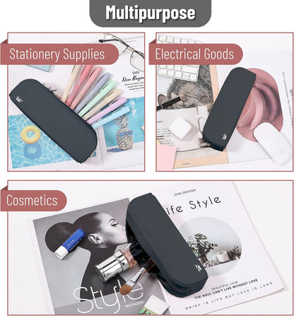 Mr. Pen- Silicone Pencil Case, Aesthetic Pencil Bag for Women, Makeup Pouch