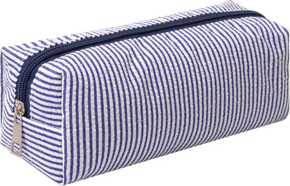 Cute Pencil Case Capacity Pencil Pouch Aesthetic Pen Bag Office Stationery Organizer Simple Sturdy Multifunctional Cosmetic Pouch (Navy blue)