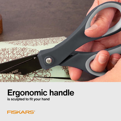 Fiskars 8" Non-Stick Titanium SoftGrip All Purpose Scissors for Office