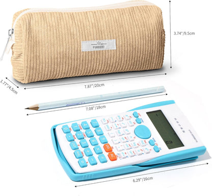 Soft Corduroy Pencil Case Pouch - Small Stationery Pen Bag Apricot