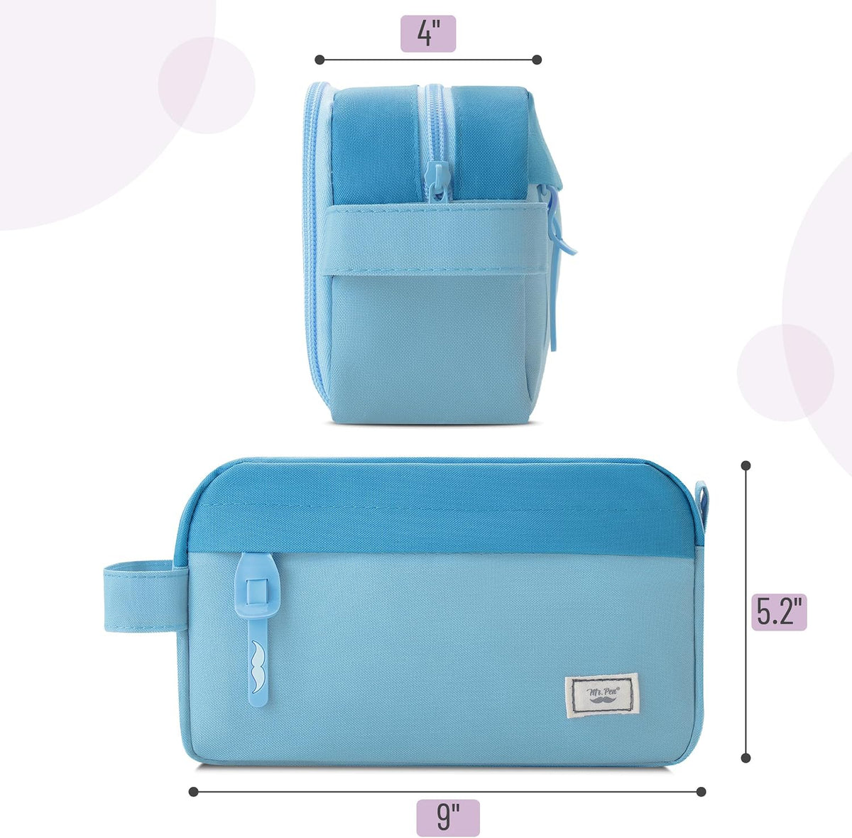 Mr. Pen- High Capacity Pencil Case, Large Pencil Pouch with 3 Compartments and 2 Pockets, Large Pencil Bag with Smooth Zipper, Cute Pencil Case Pouch Organizer, School Supplies for Teens
