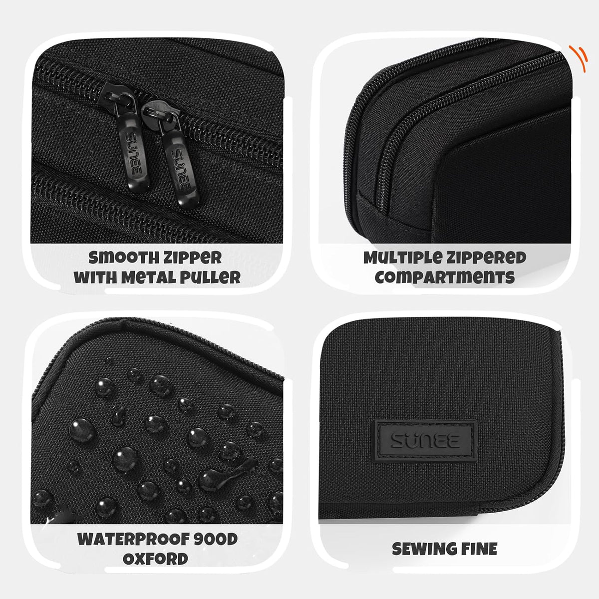 SUNEE Pencil Case, Large Capacity Pencil Pouch, Extra Big Pencil Bag with 6 Compartments, Durable Canvas Pencil Box for Office Stationery Organizer, Back to School Supplies for Teen Boys Girls, Black