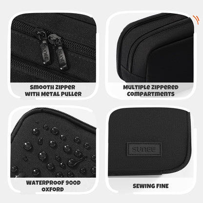 SUNEE Pencil Case, Large Capacity Pencil Pouch, Extra Big Pencil Bag with 6 Compartments, Durable Canvas Pencil Box for Office Stationery Organizer, Back to School Supplies for Teen Boys Girls, Black