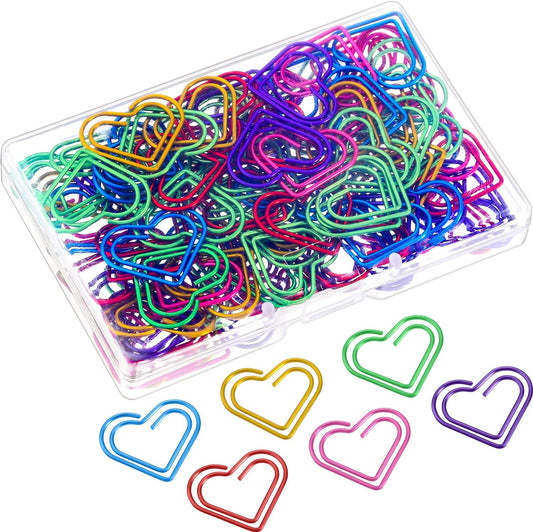 Frienda 105 Pieces Fun Heart Paper Clips, Fancy Office Supplies