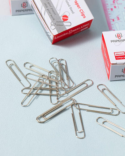 PAPERPAL Paperclips for Office School & Personal Use, Jumbo Nonskid Paper Clip (2"), 1000 Large Paper Clips (10 Boxes of 100 Each), Silver