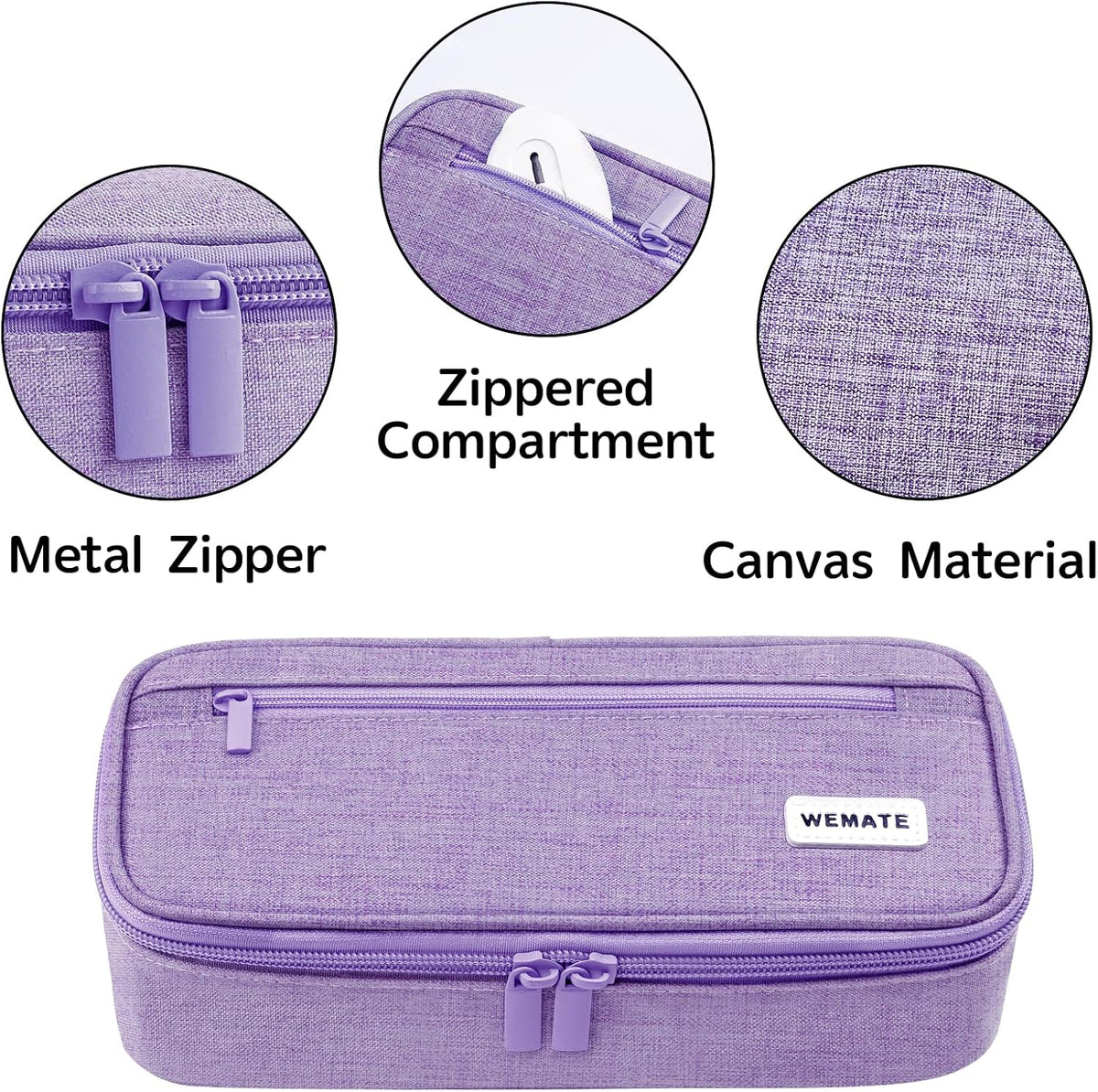 WEMATE Pencil Case, Large Storage Organizer, Makeup Bag, Teacher Must - have, Big Pencil Pouch, Marker Case for College