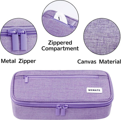 WEMATE Pencil Case, Large Storage Organizer, Makeup Bag, Teacher Must - have, Big Pencil Pouch, Marker Case for College
