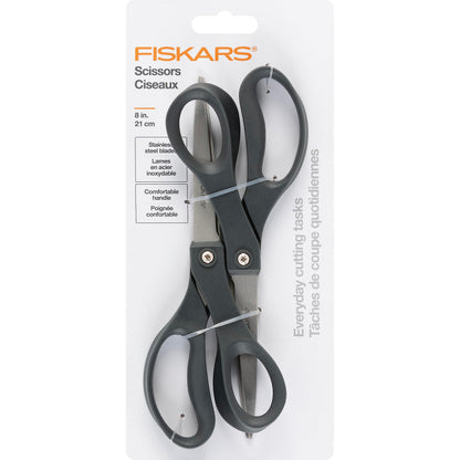 Fiskars 8" Everyday Titanium SoftGrip All Purpose Scissors, 2-Pack