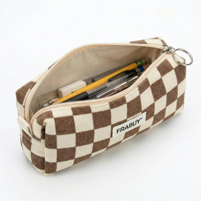 Soft Corduroy Pencil Case Pen Pouch Organizer, Small Stationery Bag