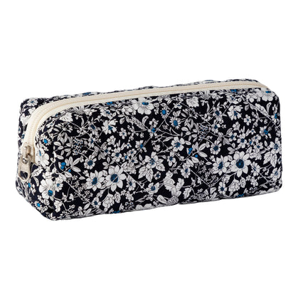 Pencil Case Office College School Storage Bag Pouch Holder Box Organizer Makeup Pouch Cosmetic Bag Aesthetic Cute Pen Case for Girls Boys Kids (Pink floral prints)