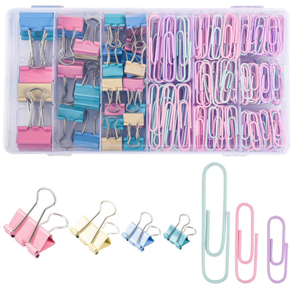 500PCS Paper Clips and Binder Clips Assorted Sizes