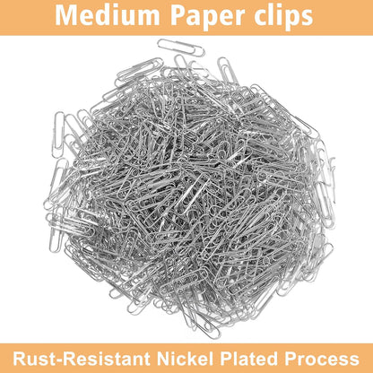 Medium Paper Clips,Paper Clip Medium Size,700 Pcs Clips Office Supplies for Paperwork Ideal for Home, School and Teacher Supplies.