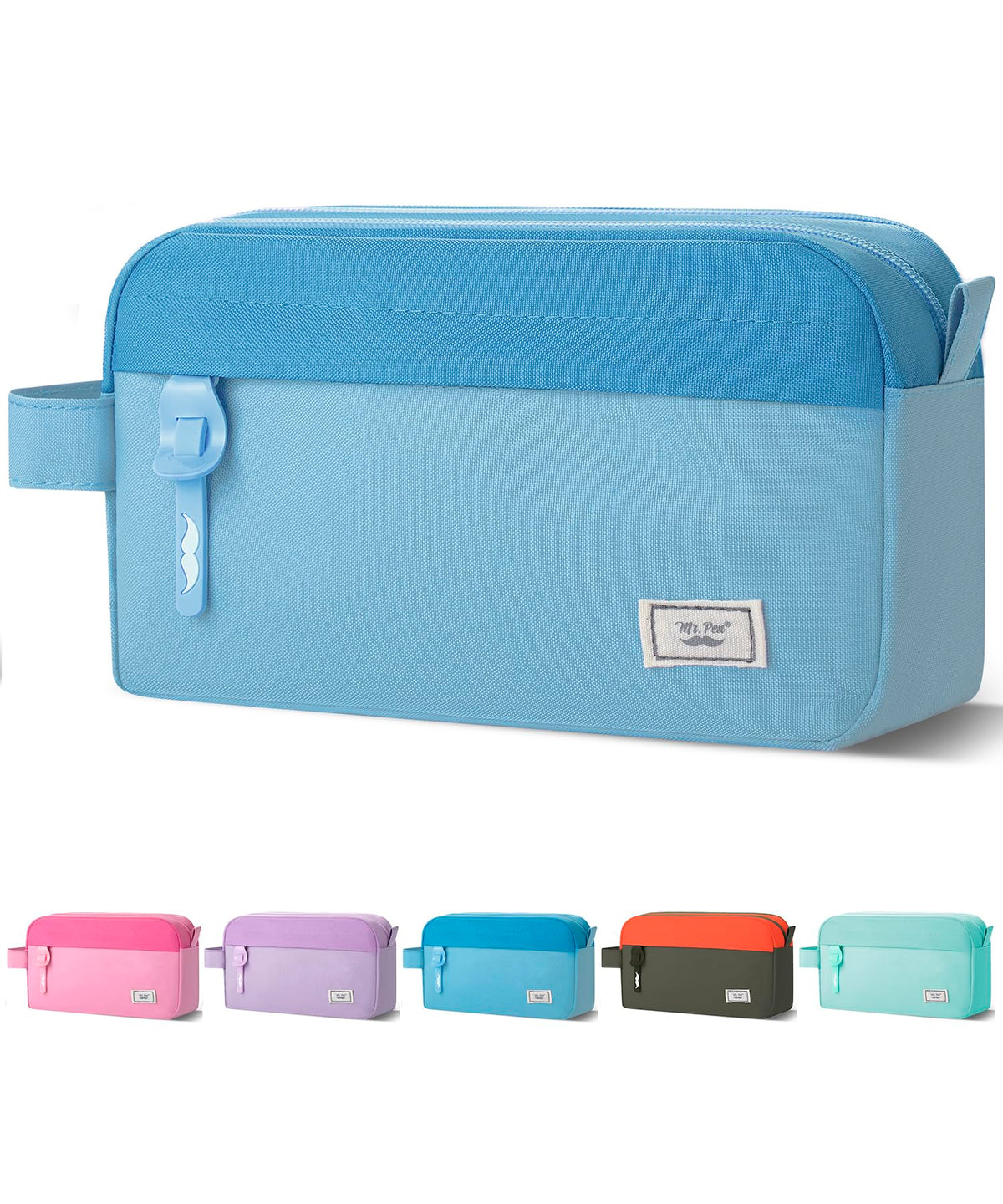Mr. Pen- High Capacity Pencil Case, Large Pencil Pouch with 3 Compartments and 2 Pockets, Large Pencil Bag with Smooth Zipper, Cute Pencil Case Pouch Organizer, School Supplies for Teens