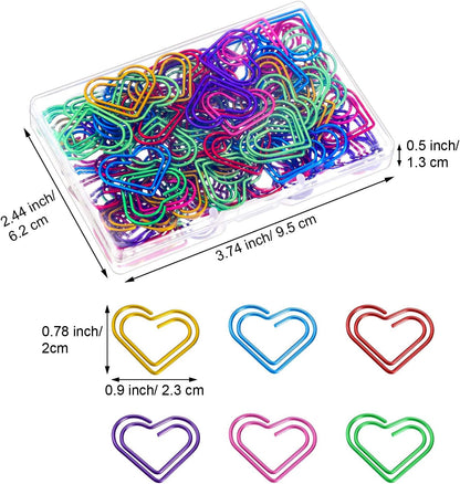 Frienda 105 Pieces Fun Heart Paper Clips, Fancy Office Supplies