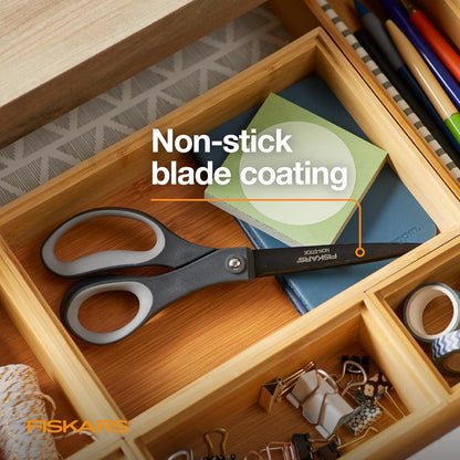 Fiskars 8" Non-Stick Titanium SoftGrip All Purpose Scissors for Office