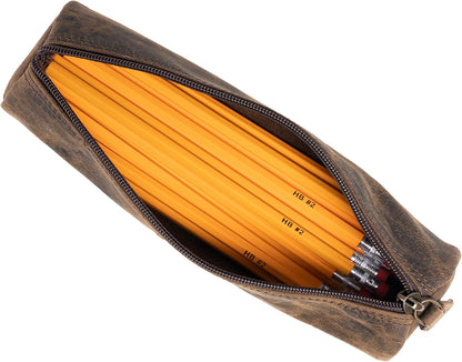 Leather Pencil Case Handcrafted Pen pouch Elegant and practical gift for artists perfect for office by KomalC