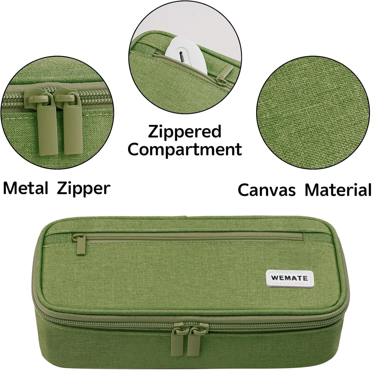 WEMATE Pencil Case, Large Storage Organizer, Makeup Bag, Teacher Must - have, Big Pencil Pouch, Marker Case for College