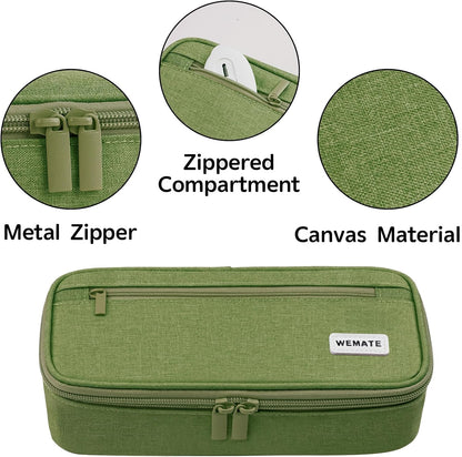 WEMATE Pencil Case, Large Storage Organizer, Makeup Bag, Teacher Must - have, Big Pencil Pouch, Marker Case for College